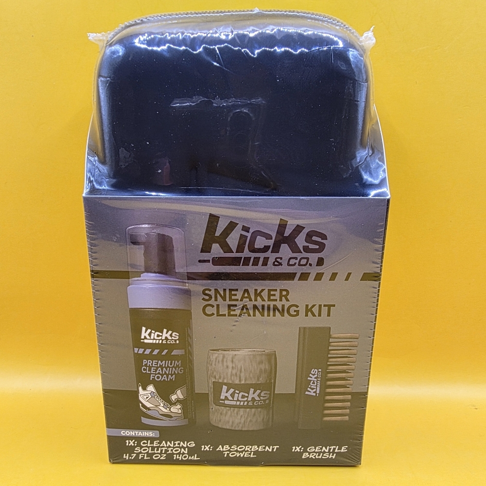 Kicks & Co Sneaker Cleaning Kit w Travel Case Premium Foam Brush Towel
